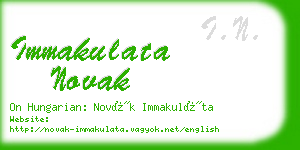immakulata novak business card